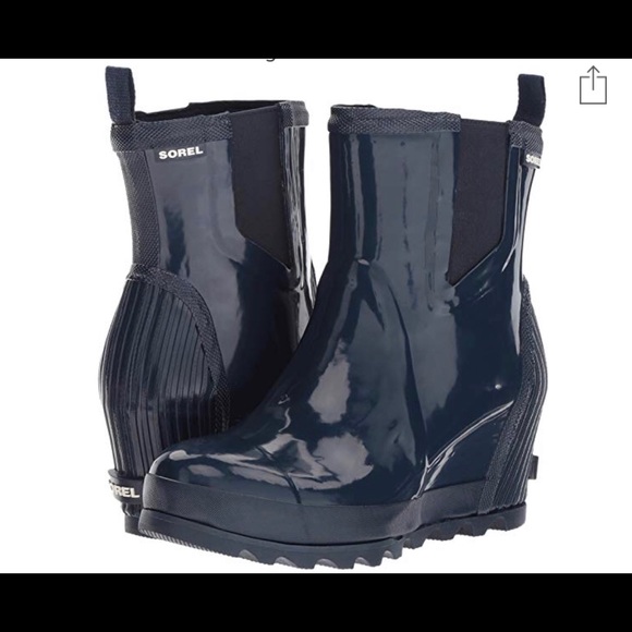 sorel joan rain wedge chelsea gloss